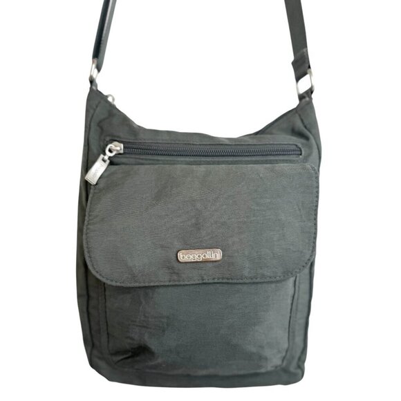 Baggallini Pocket Town Bag Crossbody Pewter Bag - Picture 4 of 10